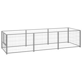 Dog Kennel Silver 32.3 ftÂ² Steel