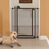 Tall One-Touch Metal Mesh Pet Gate in Antique Bronze