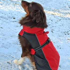 Alpine All-Weather Dog Coat (Color: Red and Black, size: X-Small)