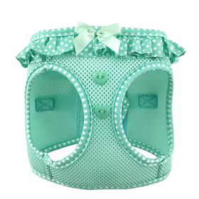 American River Choke Free Dog Harness (Color: Teal Polka Dot Ruffle, size: XX-Small)