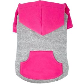 Color-Block Flex Fit Hoodie (Color: Pink on Gray, size: X-Small)