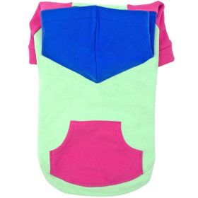 Color-Block Flex Fit Hoodie (Color: Pink on Mint, size: X-Small)