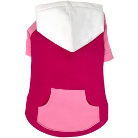 Color-Block Flex Fit Hoodie (Color: Pink on Pink, size: X-Small)