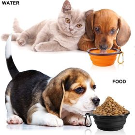 2PCS Folding Bowl Outdoor Portable Dog Bowl Drinking Bowl Dog Bowl Cat Bowl Pet accompanying Cup Dog Bowl (colour: (2pcs)Small buckle 350ml, size: yellow)