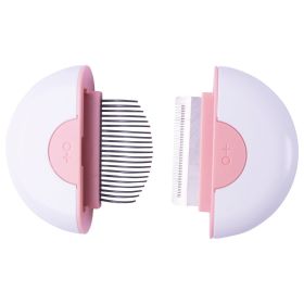 Pet Life 'LYNX' 2-in-1 Travel Connecting Grooming Pet Comb and Deshedder (Color: Pink, size: small)