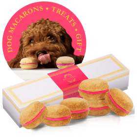 Dog Macarons - Count of 6 (Dog Treats | Dog Gifts) (Flavor: Rose)