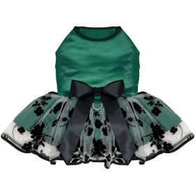 Green and Black Satin Dress (size: X-Small)